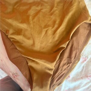 Left On Friday Women's Two-Tone Golden Mustard Bikini Bottom